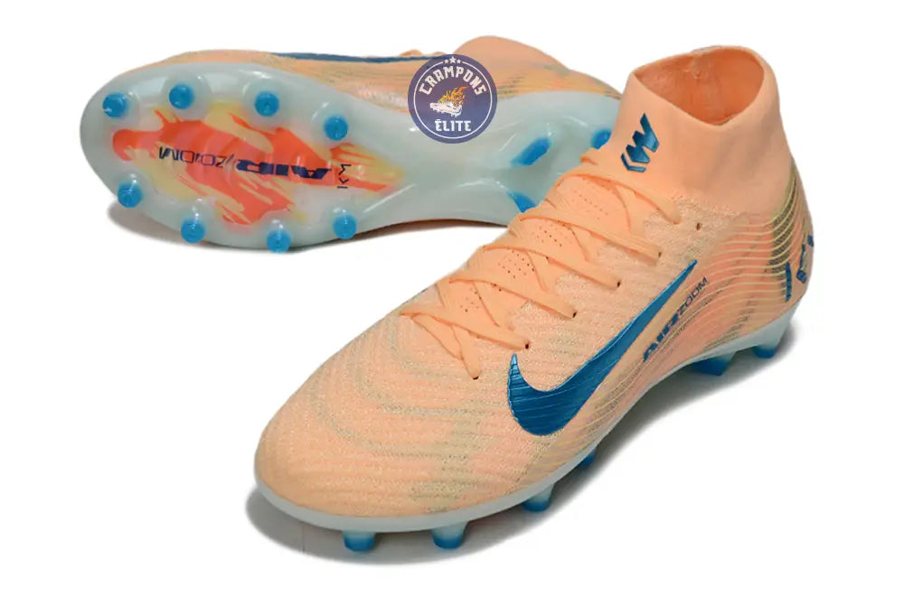 Air Zoom Mercurial Superfly 10 AG Kylian Mbappe - Orange/Bleu turquoise