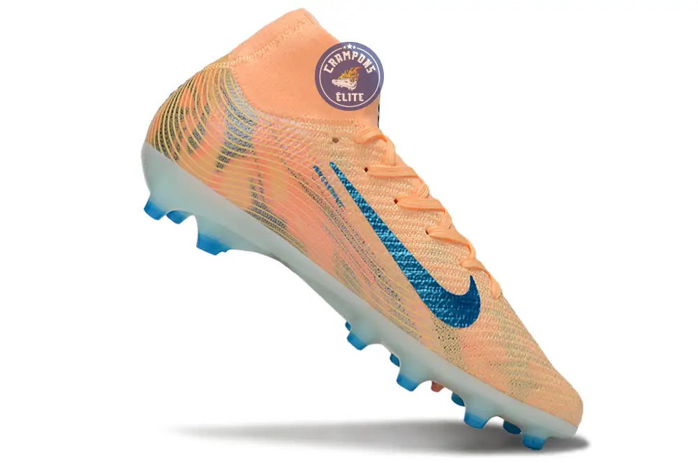 Image of Air Zoom Mercurial Superfly 10 AG Kylian Mbappe - Orange/Bleu turquoise