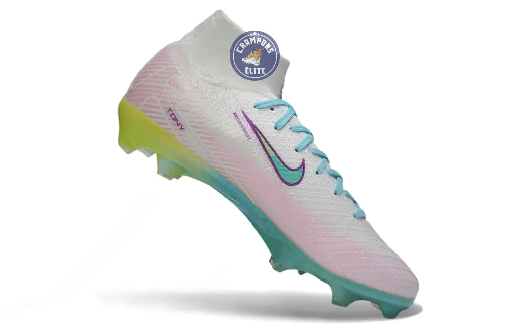 Nike Air Zoom Mercurial Superfly 10 FG - Blanc/Turquoise/Rose/Jaune Fluo