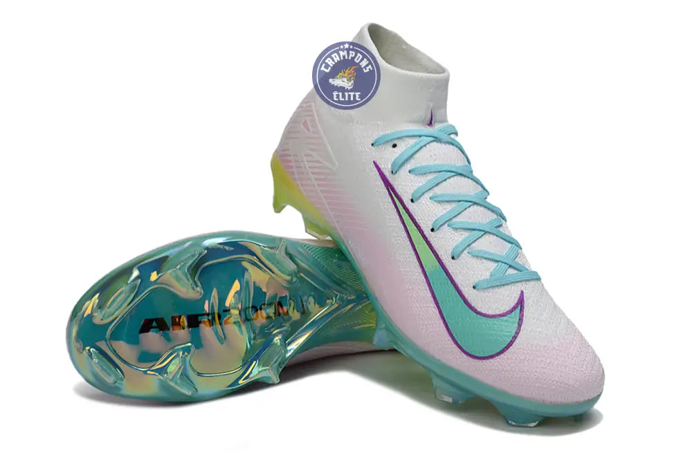 Nike Air Zoom Mercurial Superfly 10 FG - Blanc/Turquoise/Rose/Jaune Fluo