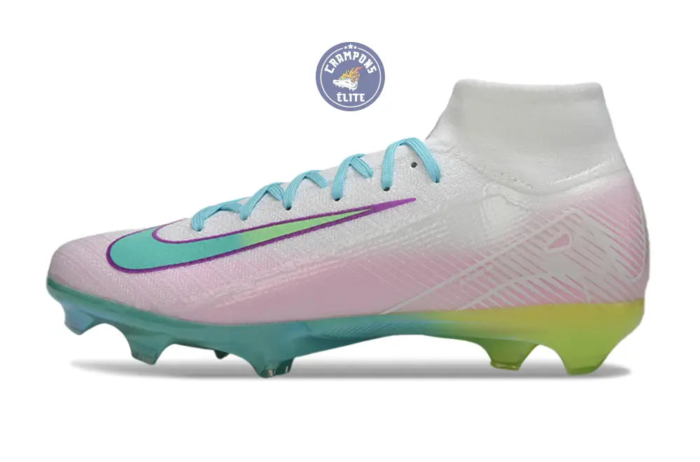 Image of Nike Air Zoom Mercurial Superfly 10 FG - Blanc/Turquoise/Rose/Jaune Fluo