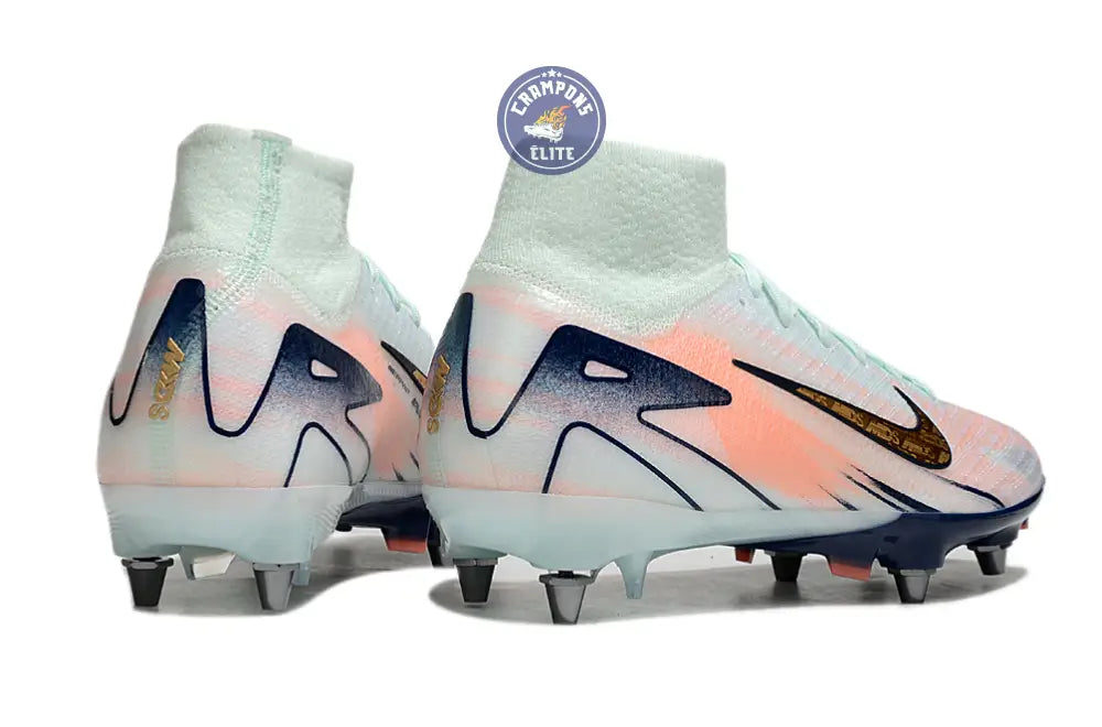 Image of Air Zoom Mercurial Superfly 10 SG - Bleu Turquoise/Bleu Marine/Orange/Doré