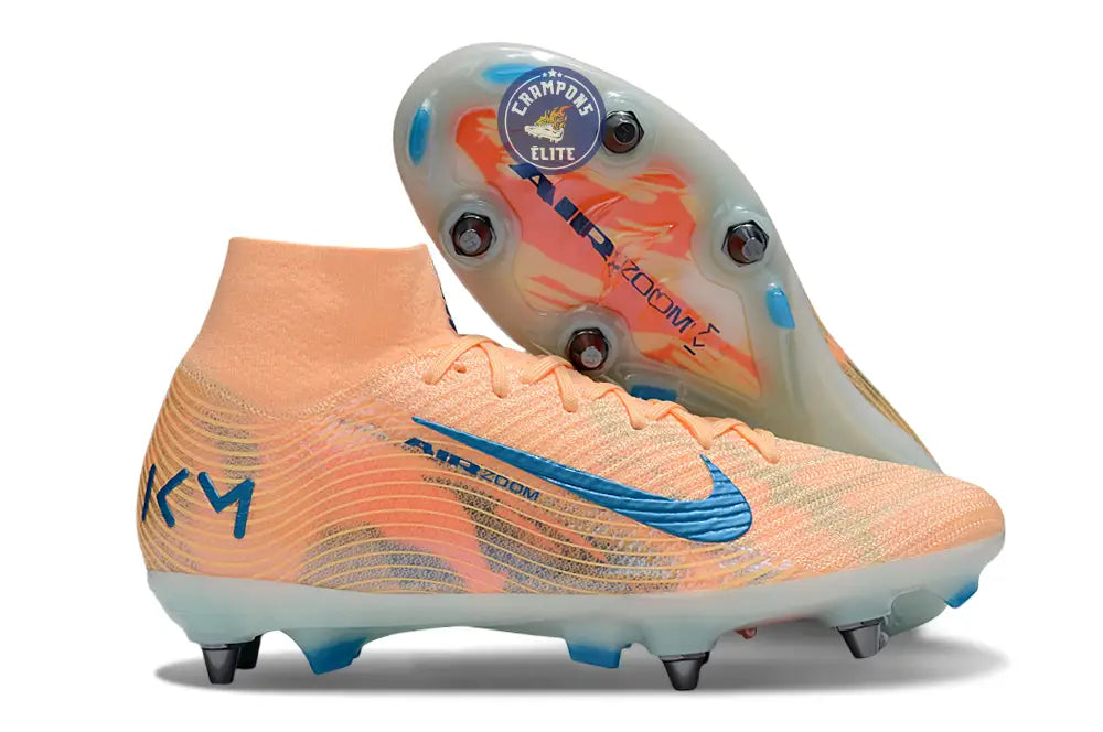 Air Zoom Mercurial Superfly 10 SG Kylian Mbappe - Orange/Bleu turquoise SG