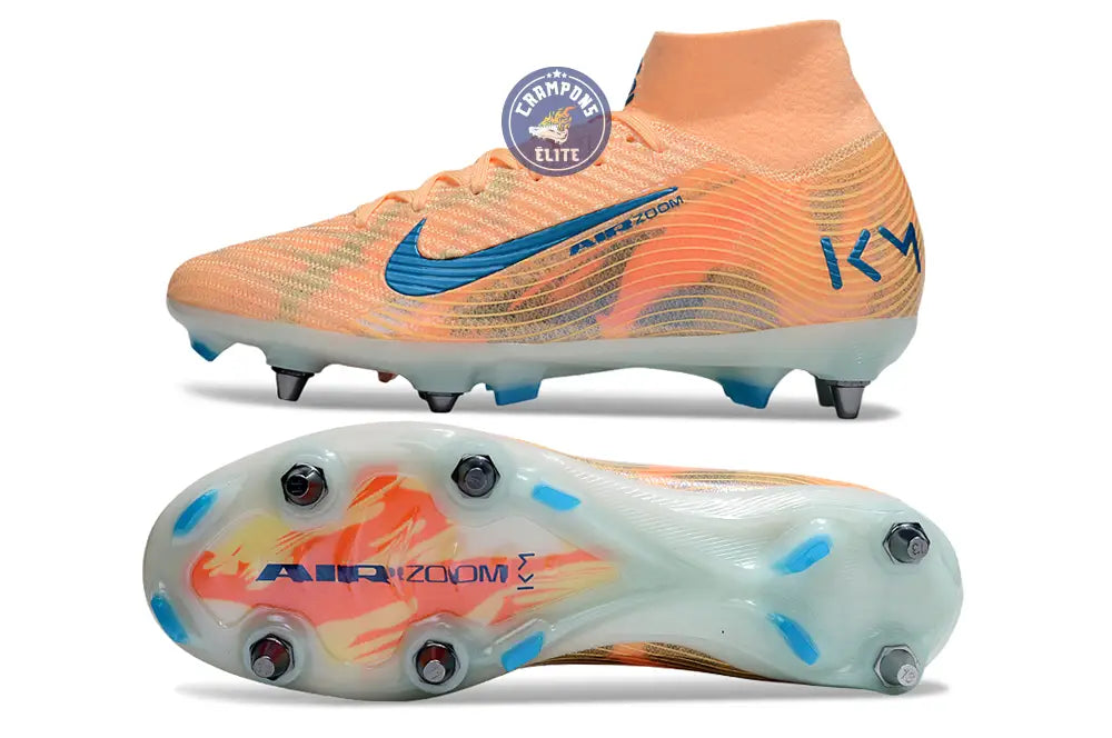 Air Zoom Mercurial Superfly 10 SG Kylian Mbappe - Orange/Bleu turquoise SG