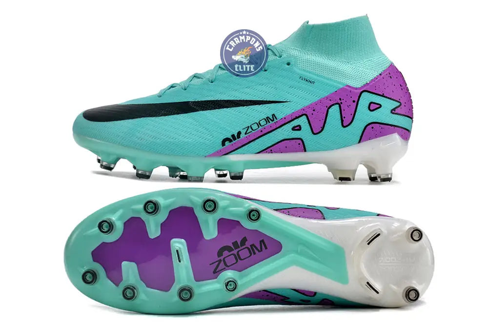 Image of Air Zoom Mercurial Superfly 9 AG Peak Ready - Turquoise/Rose/Noir/Blanc