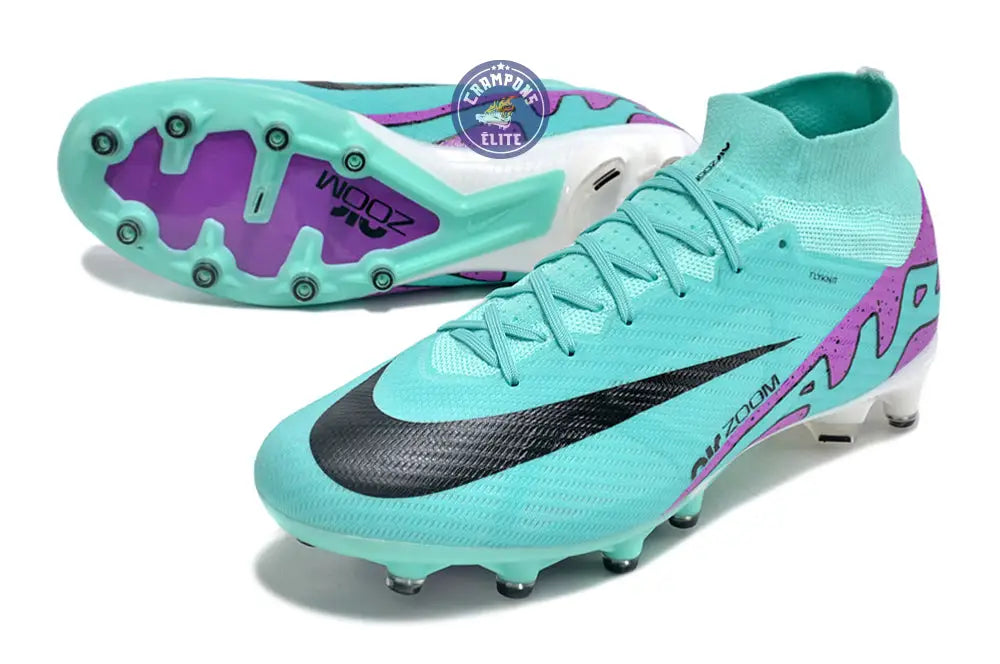 Image of Air Zoom Mercurial Superfly 9 AG Peak Ready - Turquoise/Rose/Noir/Blanc