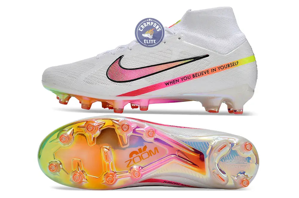 Image of Air Zoom Mercurial Superfly 9 AG x Marcus Rashford - Blanc/Rose/Jaune/Orange