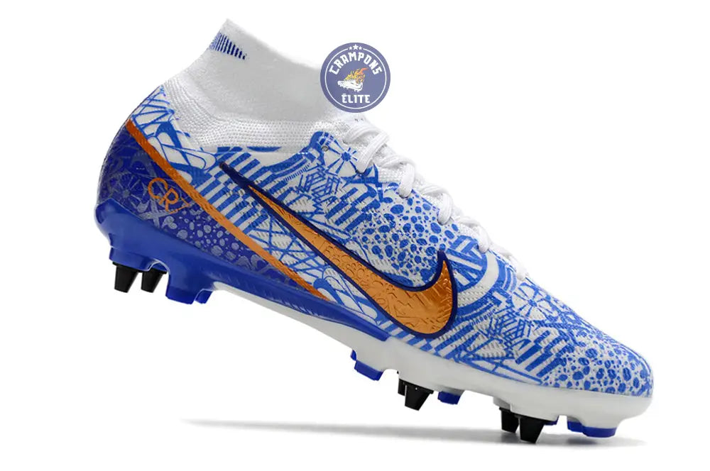 Air Zoom Mercurial Superfly 9 SG-PRO CR7 Personal Edition - Blanc/Cuivré/Bleu