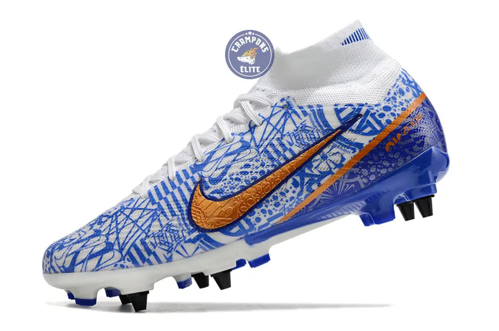 Image of Air Zoom Mercurial Superfly 9 SG-PRO CR7 Personal Edition - Blanc/Cuivré/Bleu