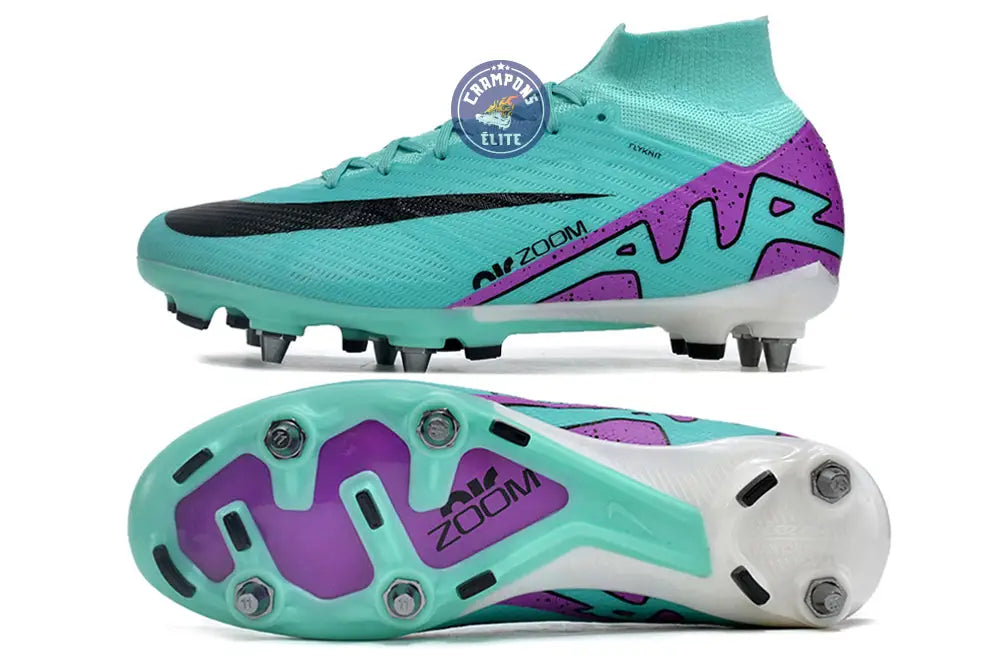 Image of Air Zoom Mercurial Superfly 9 SG-PRO Peak Ready - Turquoise/Rose/Noir/Blanc