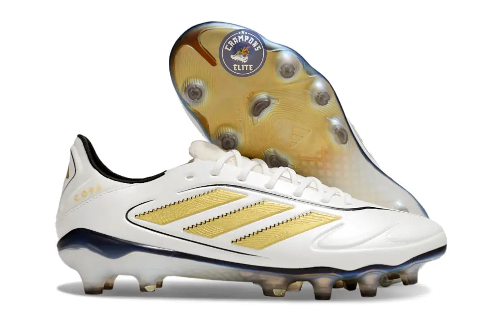Copa Pure 3 Elite FG Luxe Control Teaser - Blanc/Matte Gold/Noir ÉDITION LIMITÉE