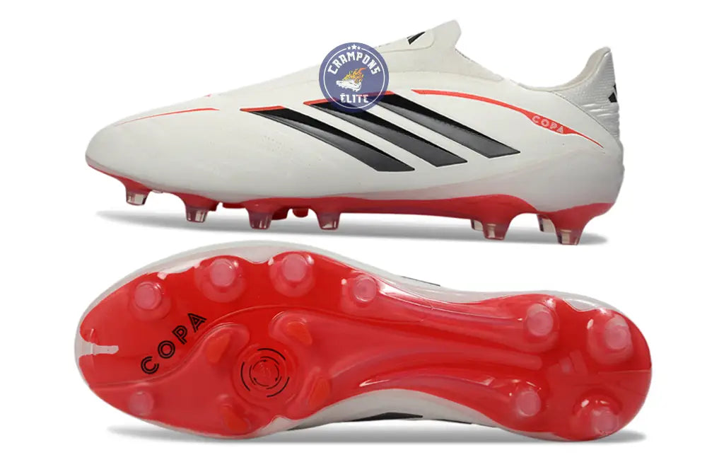 Image of COPA PURE 4 LACELESS ELITE FG BORN FOR GOALS - BLANC/ARGENTÉ/NOIR/LUCID RED