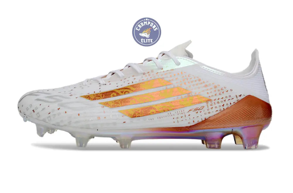 F50 ELITE FG x MOHAMED SALAH AFCON - BLANC/BRONZE ÉDITION LIMITÉE