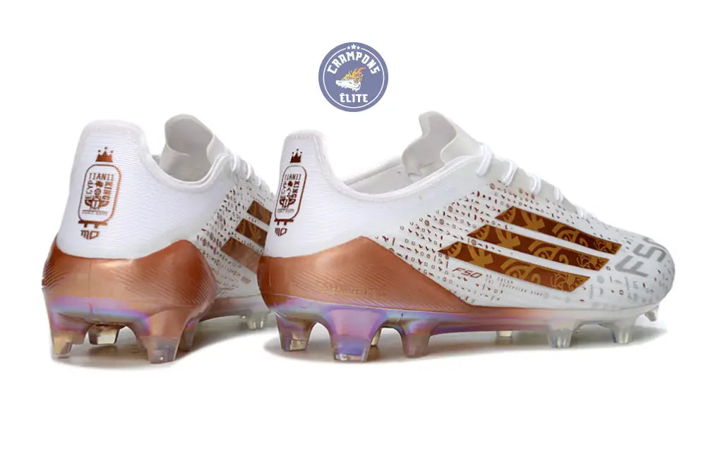 F50 ELITE FG x MOHAMED SALAH AFCON - BLANC/BRONZE ÉDITION LIMITÉE