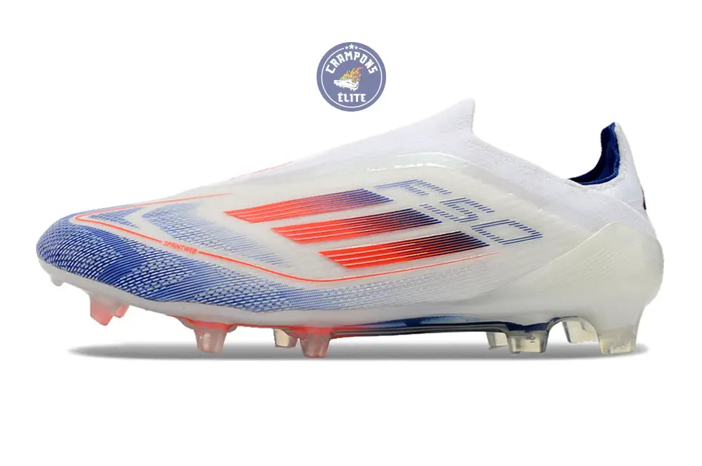 F50 Elite Laceless FG Advancement - Blanc/Rouge/Bleu