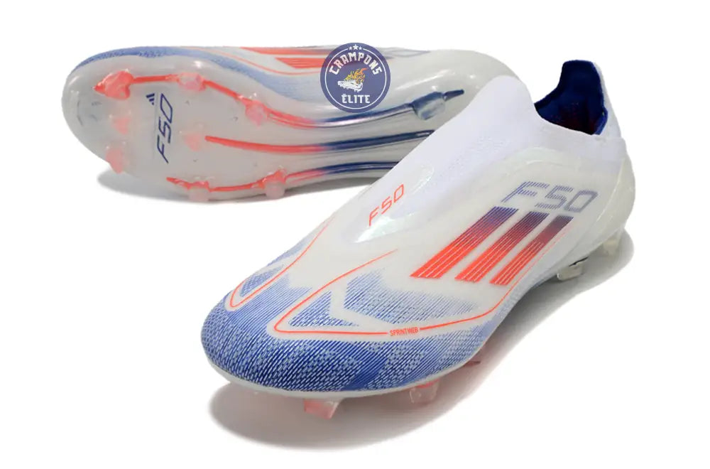Image of F50 Elite Laceless FG Advancement - Blanc/Rouge/Bleu