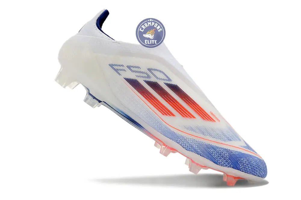 F50 Elite Laceless FG Advancement - Blanc/Rouge/Bleu