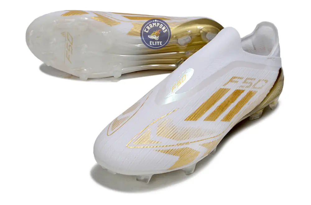 F50 Elite Laceless FG - Blanc/Doré