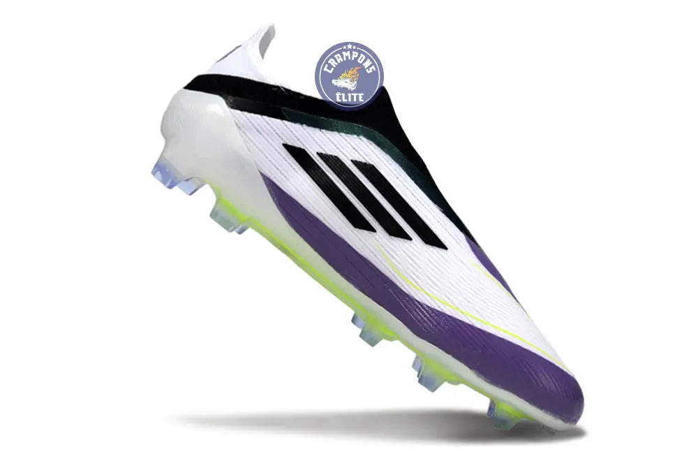 F50 Elite Laceless FG - Blanc/Violet/Vert