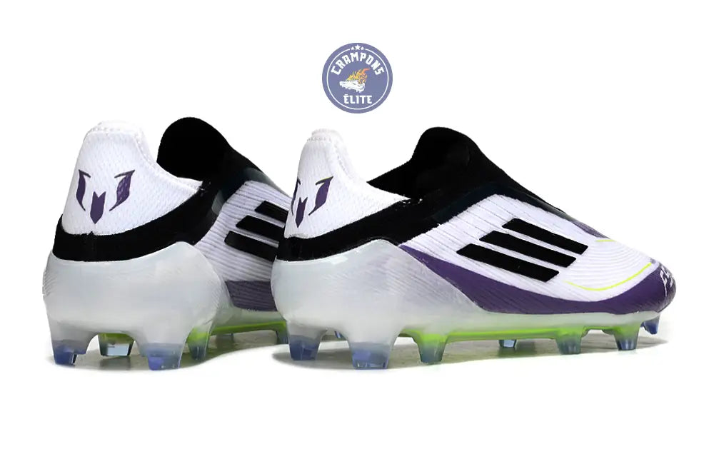 F50 Elite Laceless FG - Blanc/Violet/Vert