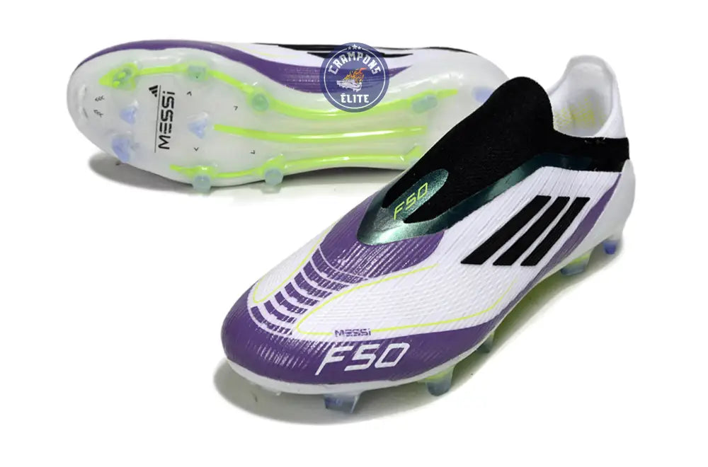 Image of F50 Elite Laceless FG - Blanc/Violet/Vert