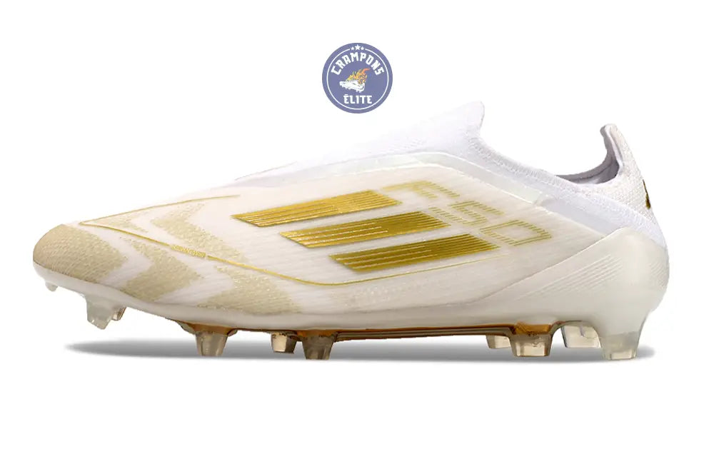 F50 Elite Laceless FG Day Spark - Blanc/Doré/Blanc