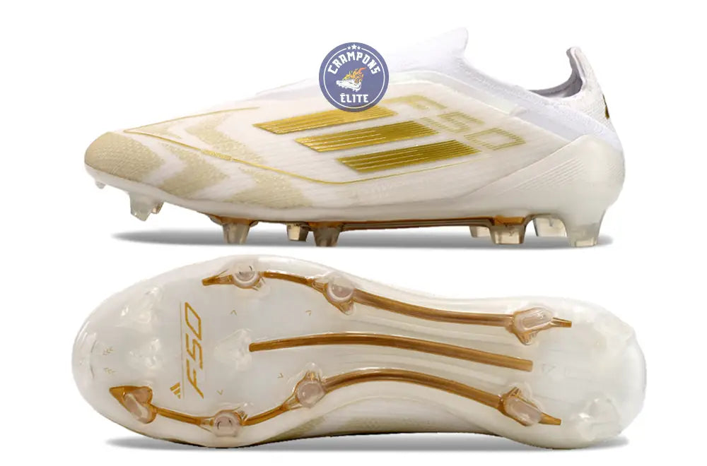 F50 Elite Laceless FG Day Spark - Blanc/Doré/Blanc