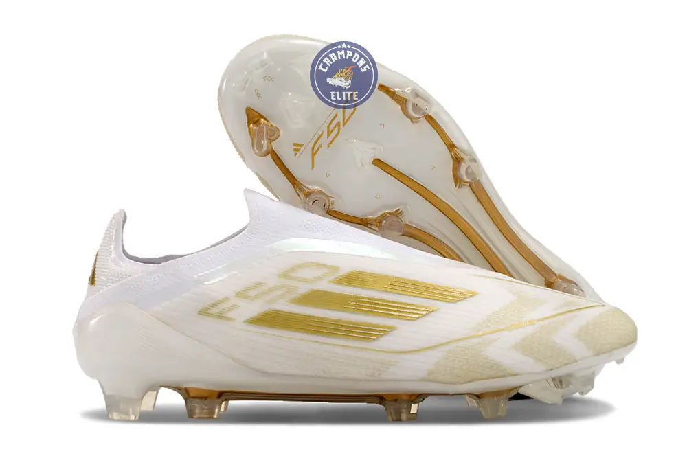 Image of F50 Elite Laceless FG Day Spark - Blanc/Doré/Blanc