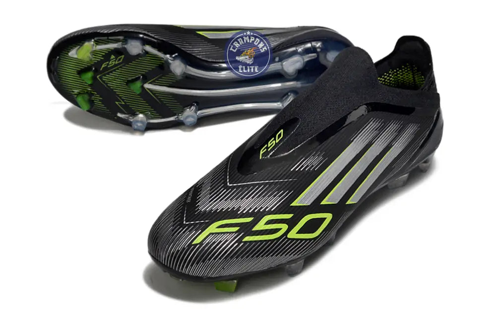 Image of F50 Elite Laceless FG - Noir/Vert/Gris