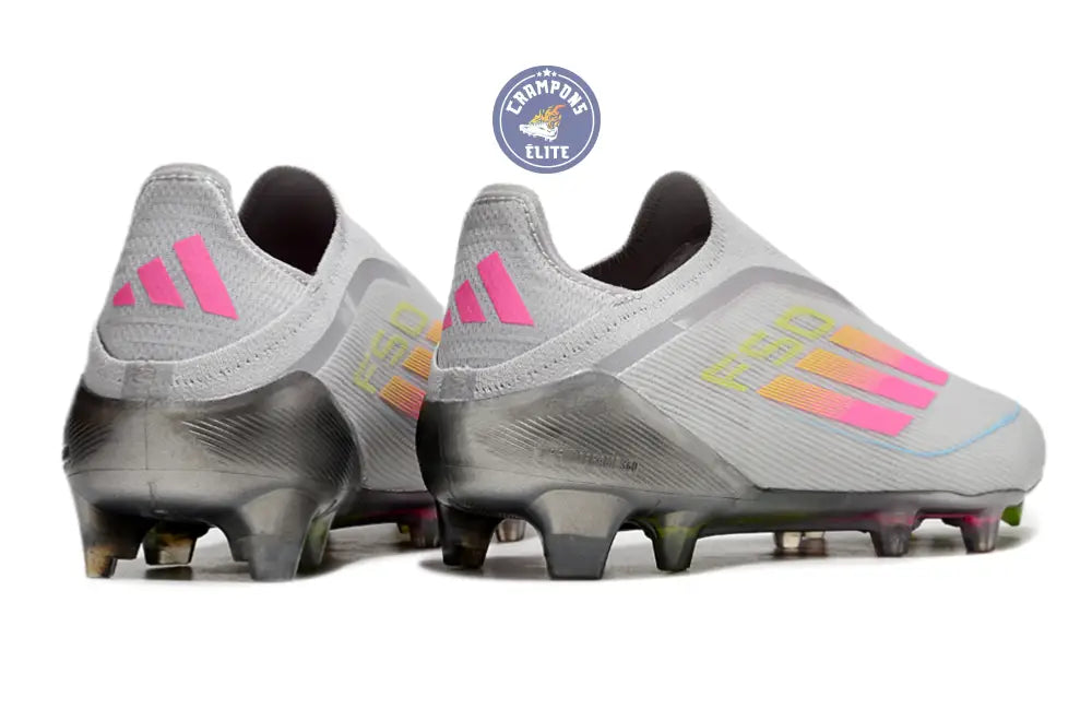 F50 Elite Laceless FG Gris/Rose/Jaune