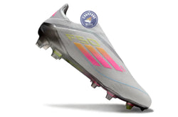 Image of F50 Elite Laceless FG Gris/Rose/Jaune
