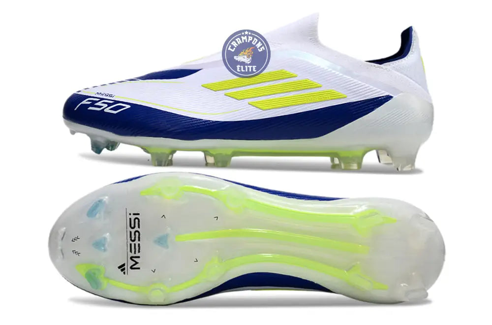 F50 Elite Laceless FG Messi - Blanc/Jaune/Violet