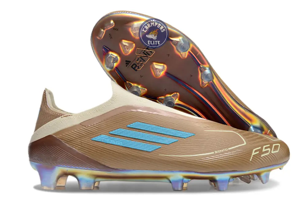 Image of F50 Elite Laceless FG Messi X Bad Bunny Elite FG - Cardboard/Blanc/Turquoise ÉDITION LIMITÉE