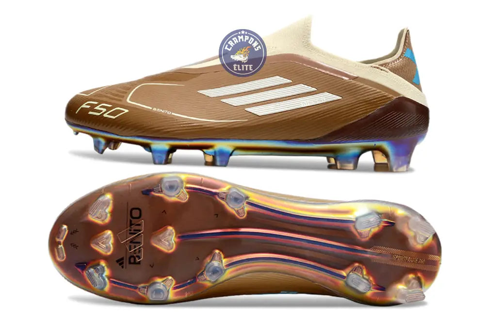 Image of F50 Elite Laceless FG Messi X Bad Bunny Elite FG - Cardboard/Blanc/Turquoise ÉDITION LIMITÉE