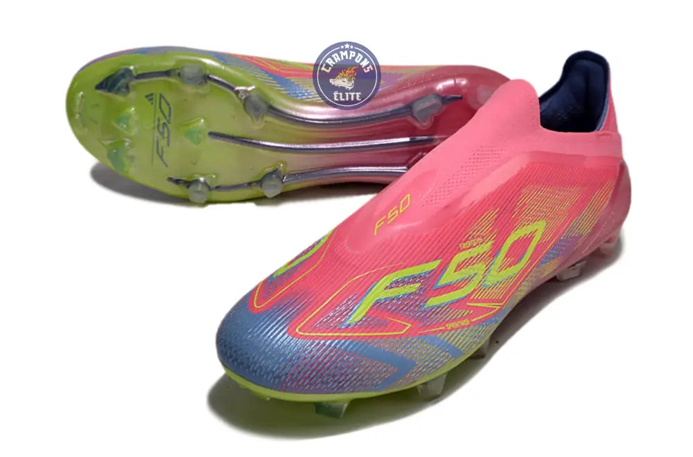 Image of F50 Elite Laceless FG Mystic Victory - Lucid Pink/Lucid Lemon/Blue Fusion