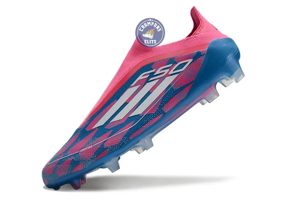 Image of F50 Elite Laceless FG Reemergence - Bleu/Blanc/Rose