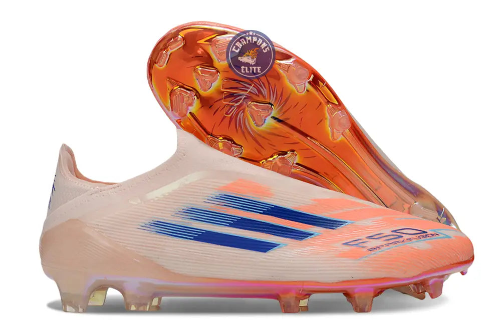Image of F50 Elite Laceless FG - Beige/Orange/Bleu