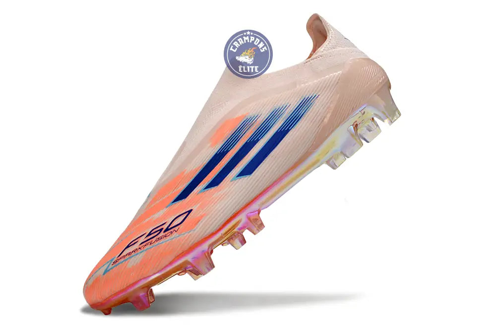 F50 Elite Laceless FG - Beige/Orange/Bleu