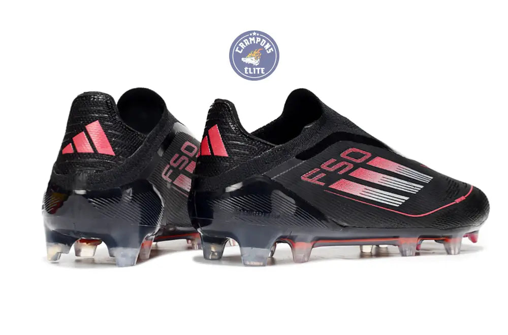 F50 Elite Laceless FG Stealth Victory - Noir/Argenté/Lucid Red