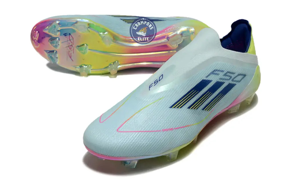F50 Elite Laceless FG Stellar Icon - Almost Blue/Bleu/Jaune