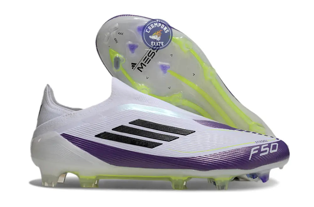F50 Elite Laceless FG Triunfo Estelar - Blanc/Noir/Violet