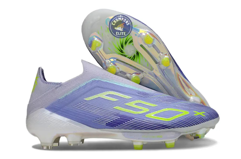 F50 + Elite Laceless FG - Violet/Jaune Fluo/Gris