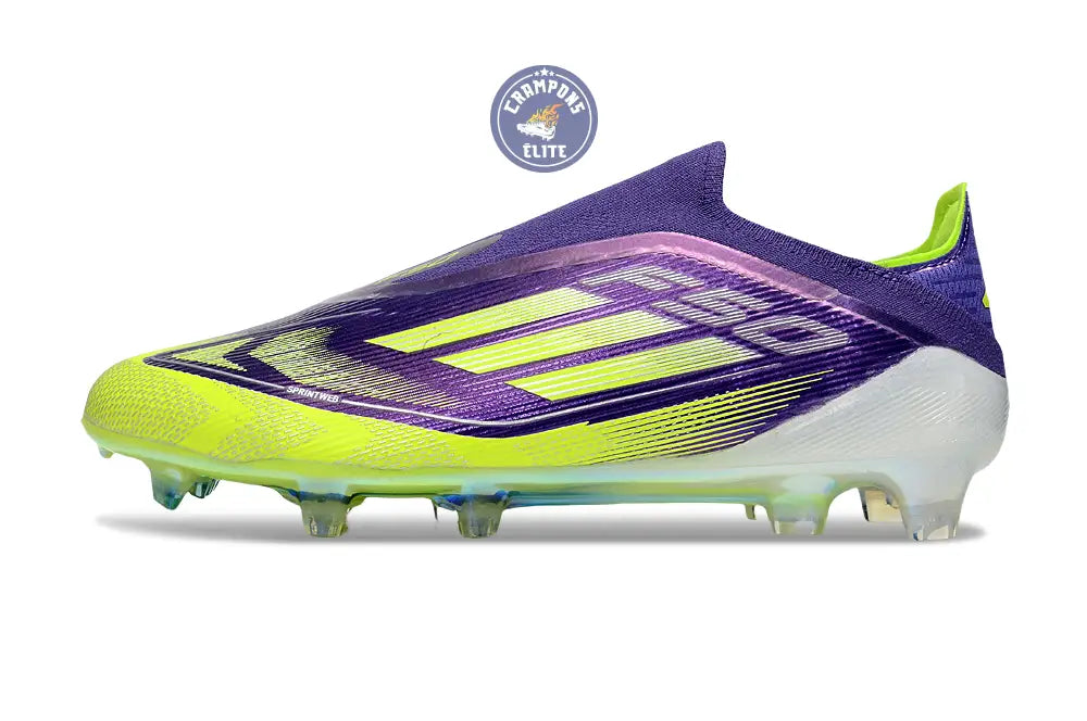 Image of F50 Elite Laceless FG - Violet/Jaune Fluo/Gris