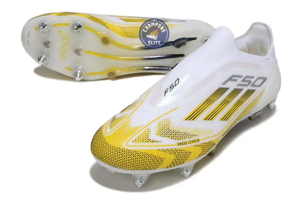 F50 Elite Laceless SG - Blanc/Jaune/Noir