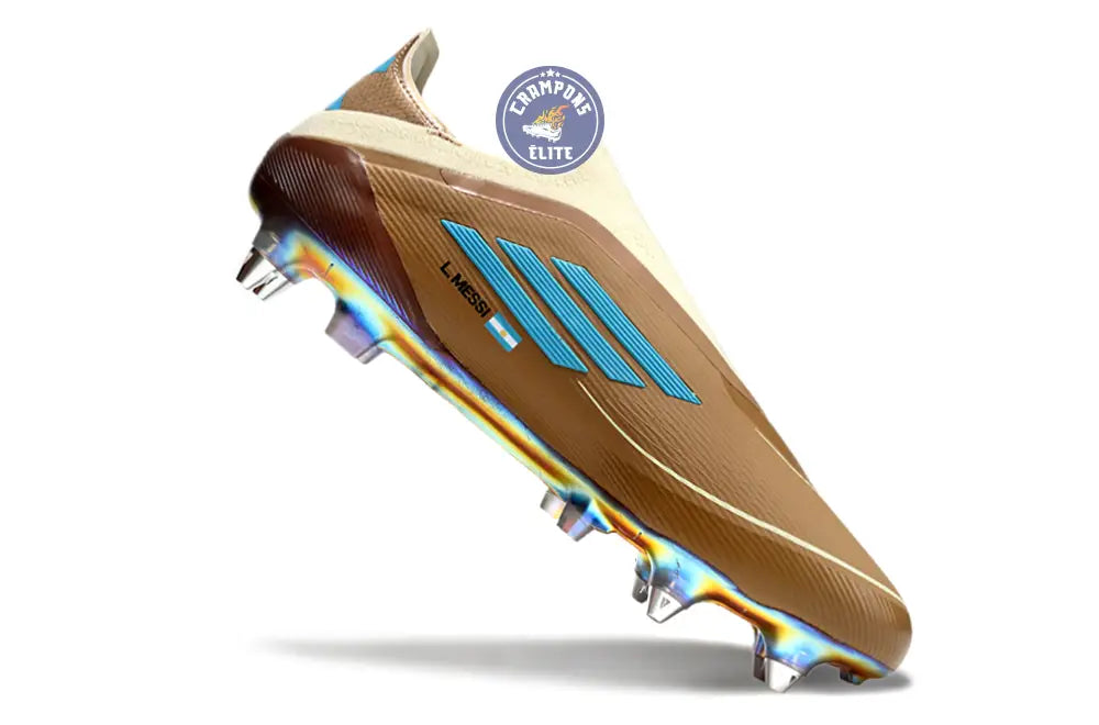 F50 Elite Laceless Messi X Bad Bunny SG - Cardboard/Blanc/Turquoise ÉDITION LIMITÉE
