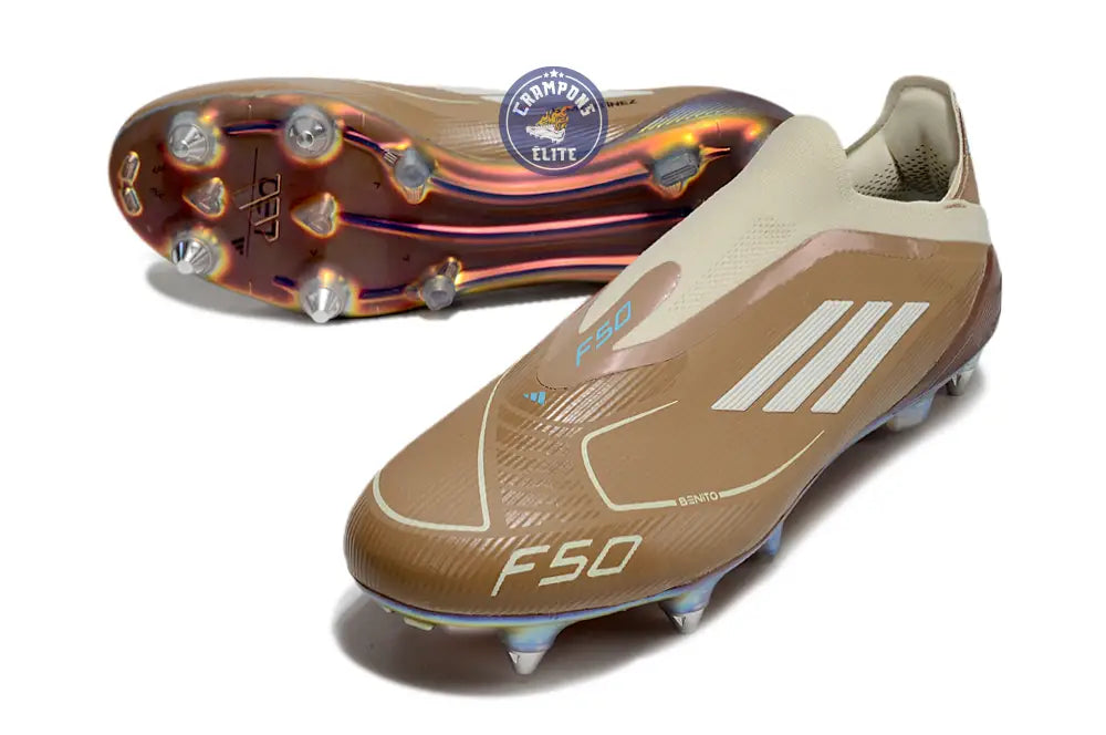 F50 Elite Laceless Messi X Bad Bunny SG - Cardboard/Blanc/Turquoise ÉDITION LIMITÉE