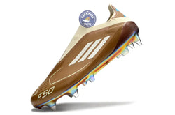 Image of F50 Elite Laceless Messi X Bad Bunny SG - Cardboard/Blanc/Turquoise ÉDITION LIMITÉE