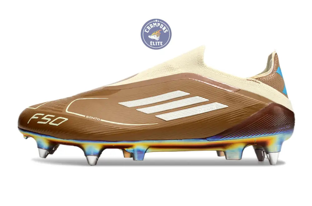 Image of F50 Elite Laceless Messi X Bad Bunny SG - Cardboard/Blanc/Turquoise ÉDITION LIMITÉE