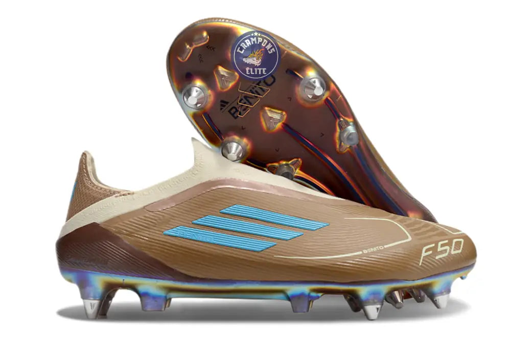 F50 Elite Laceless Messi X Bad Bunny SG - Cardboard/Blanc/Turquoise ÉDITION LIMITÉE