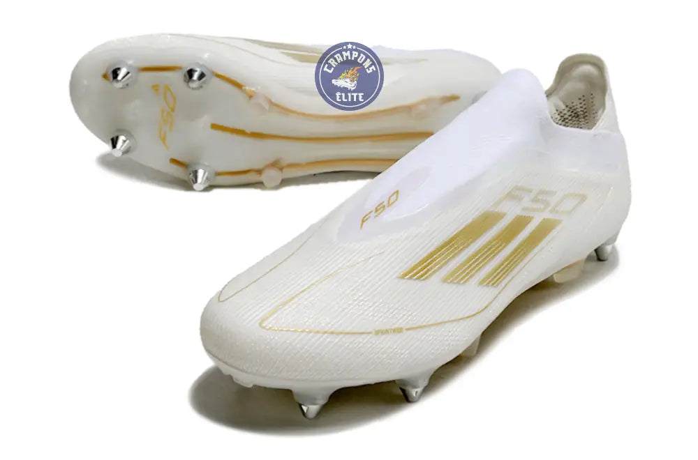 Image of F50 Elite Laceless SG - Blanc/Doré